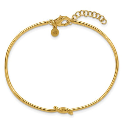 Italian love knot bangle in yellow-gold-tone plated sterling silver product view