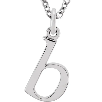 Lowercase letter b pendant necklace in sterling silver