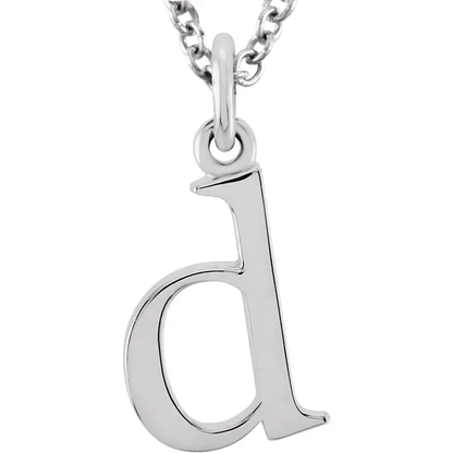 Lowercase letter d pendant necklace in sterling silver