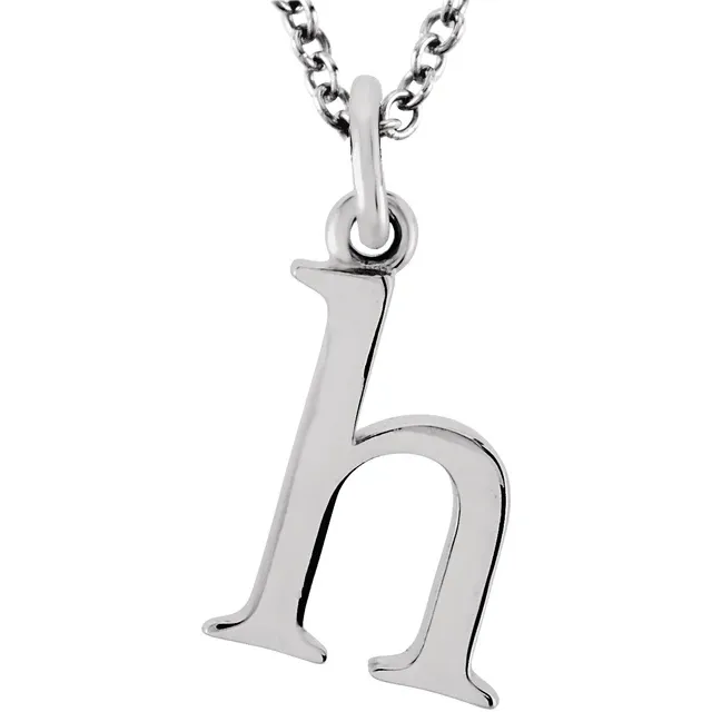 lowercase h silver necklace