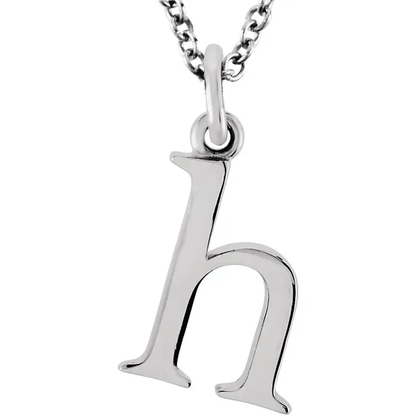 lowercase h silver necklace