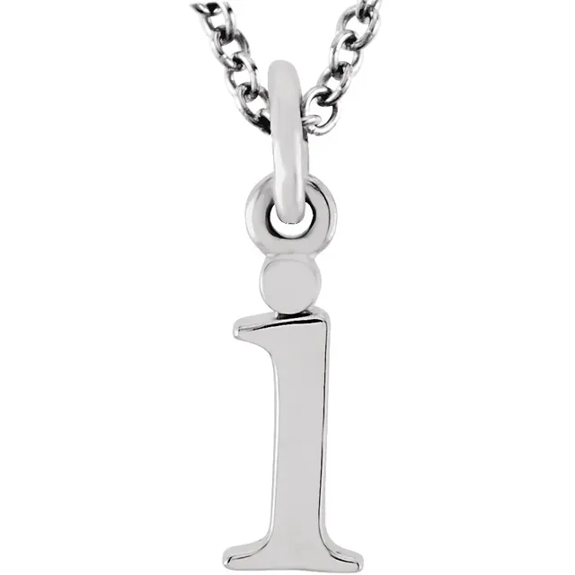 lowercase i silver necklace