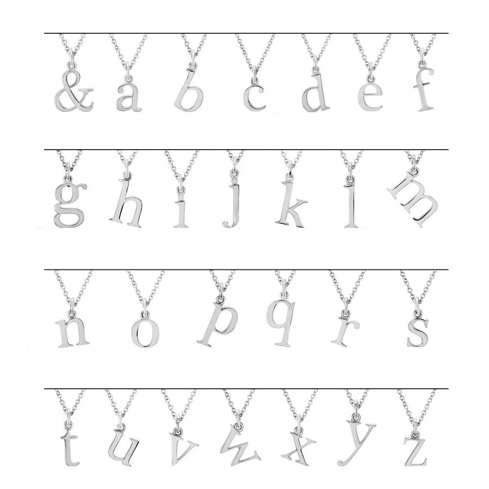 Lowercase initial pendant letters a through z plus ampersand