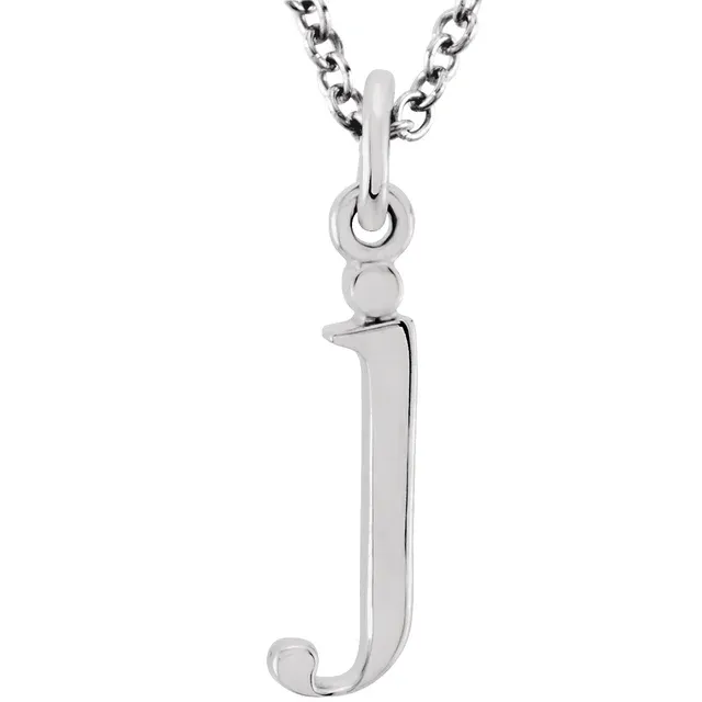 lowercase j silver necklace