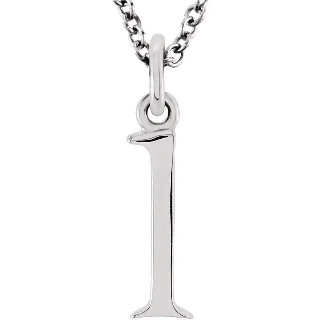 lowercase l silver necklace