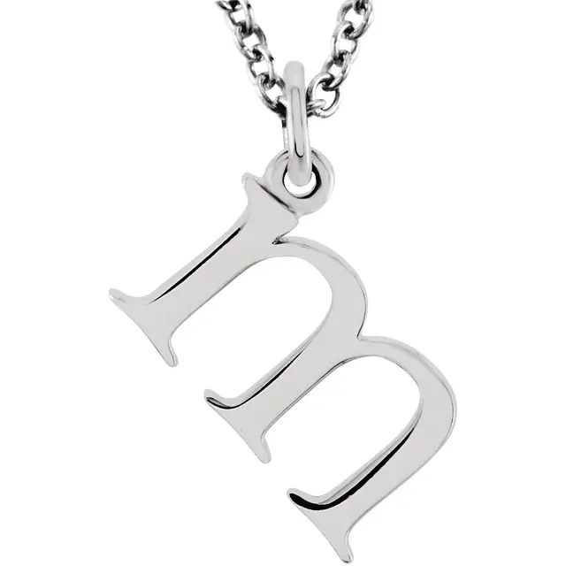 lowercase m silver necklace