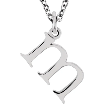 lowercase m silver necklace