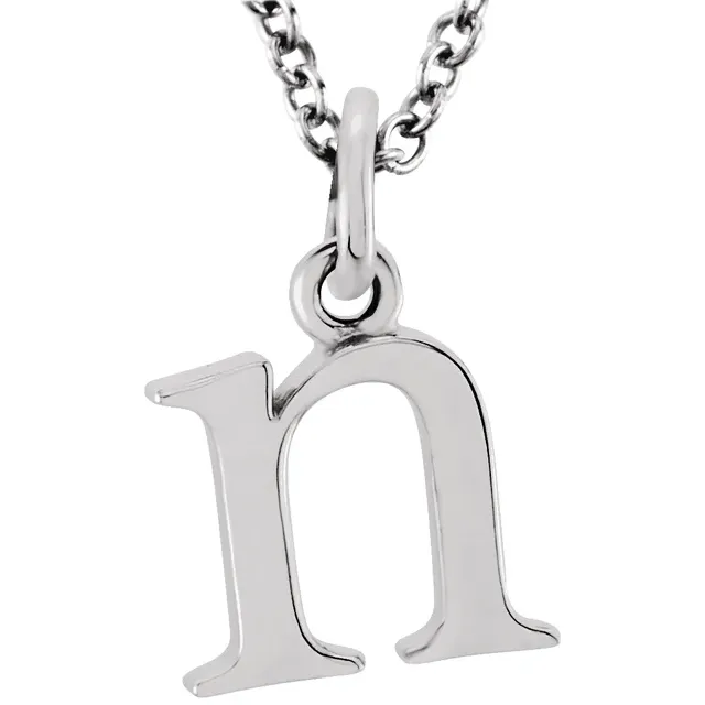 lowercase n silver necklace