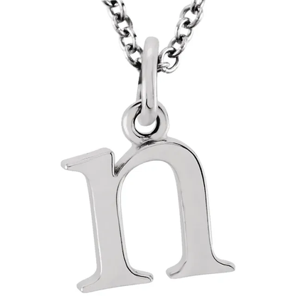 lowercase n silver necklace