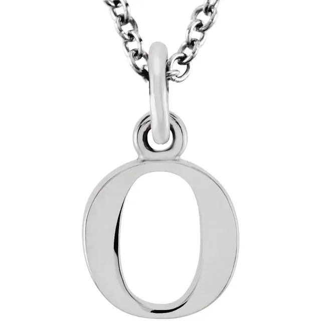 lowercase o silver necklace