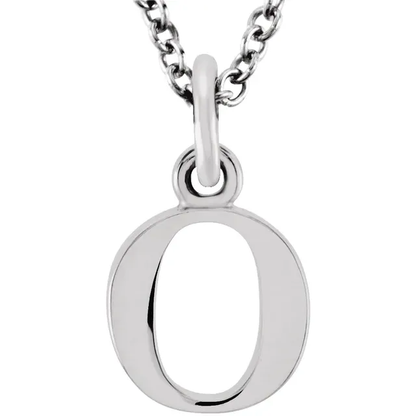 lowercase o silver necklace
