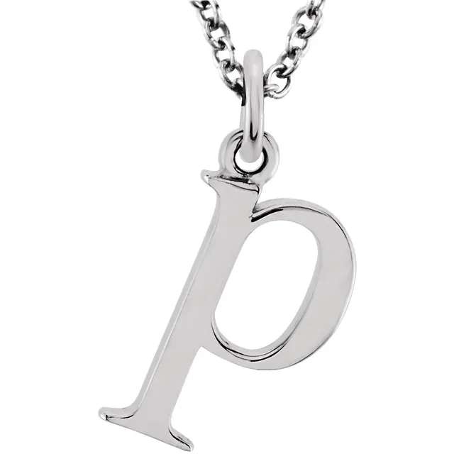 lowercase p silver necklace