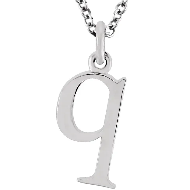 lowercase q silver necklace