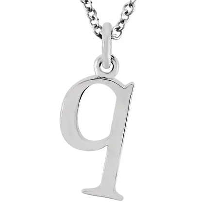 lowercase q silver necklace