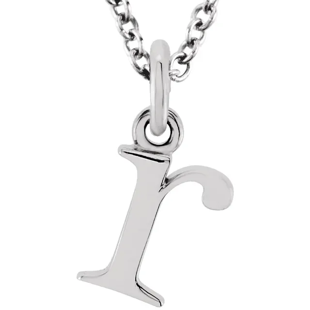 lowercase r silver necklace