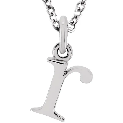 lowercase r silver necklace