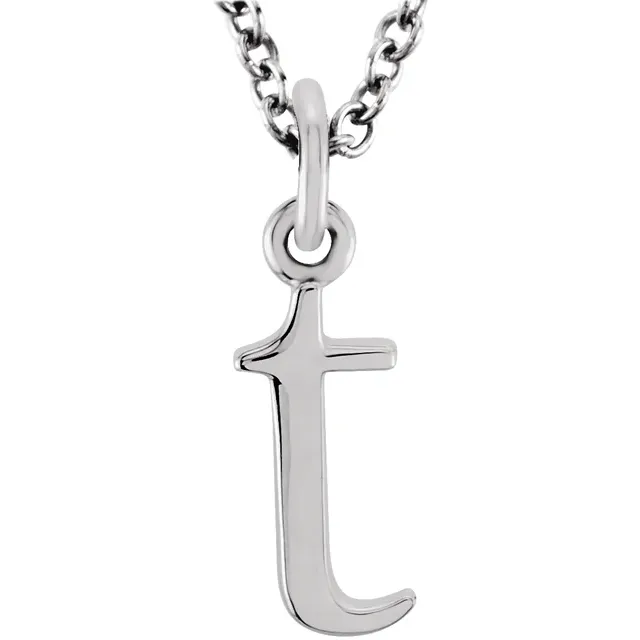 lowercase t silver necklace