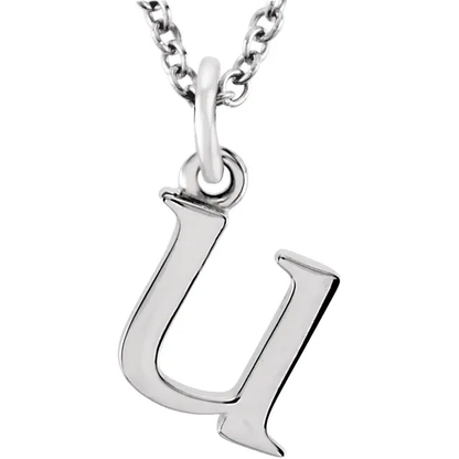 lowercase u silver necklace