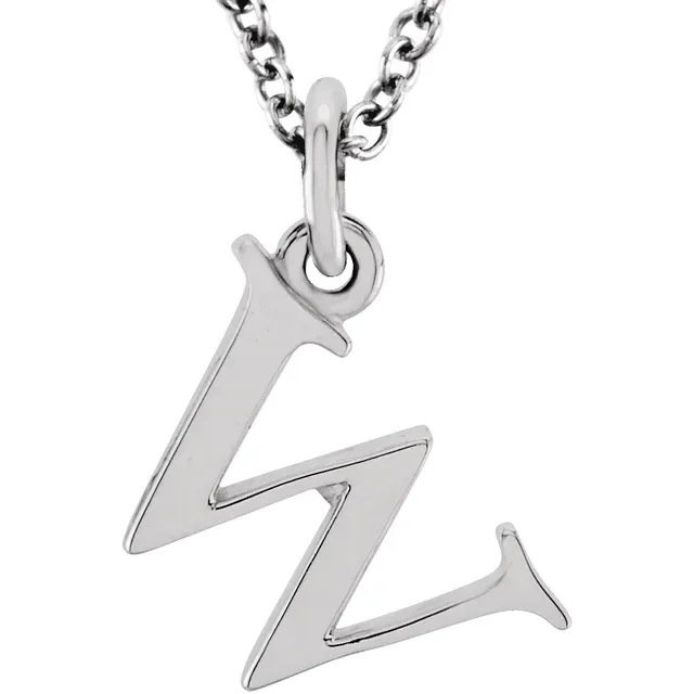 lowercase w silver necklace