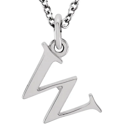 lowercase w silver necklace