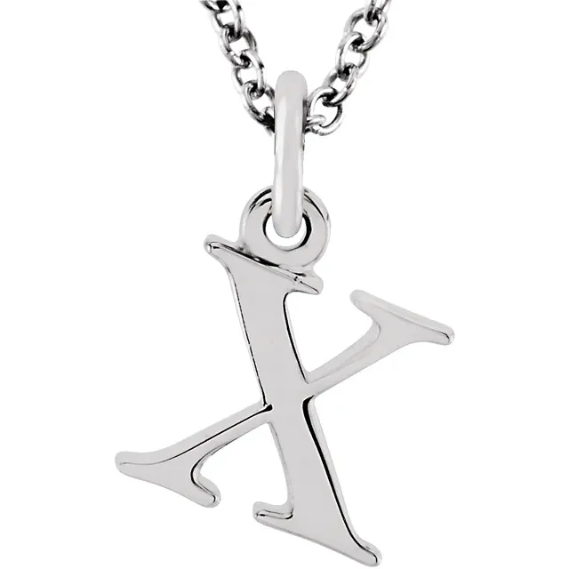 lowercase x silver necklace