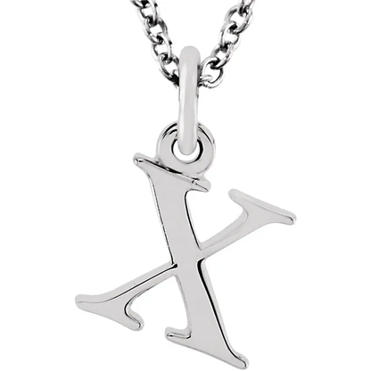 lowercase x silver necklace