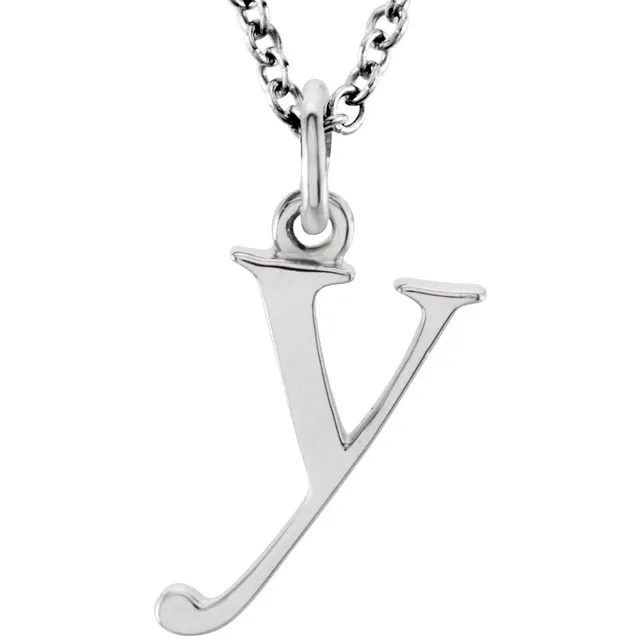 lowercase y silver necklace