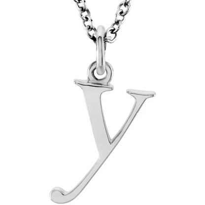 lowercase y silver necklace