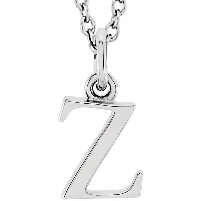 lowercase z silver necklace