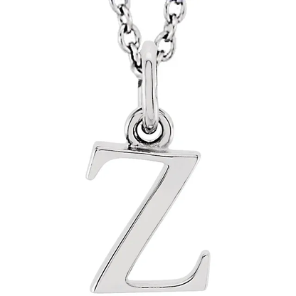 lowercase z silver necklace