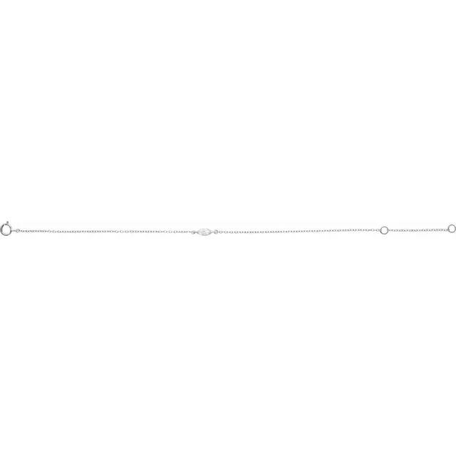 1/4 CT marquise lab-grown diamond bracelet in 14K white gold, straight view