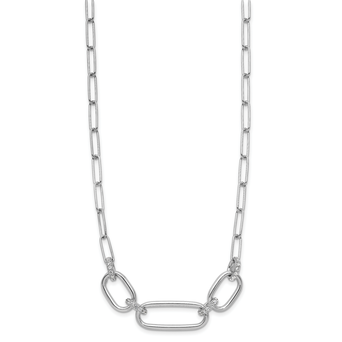 Open-link CZ necklace detail