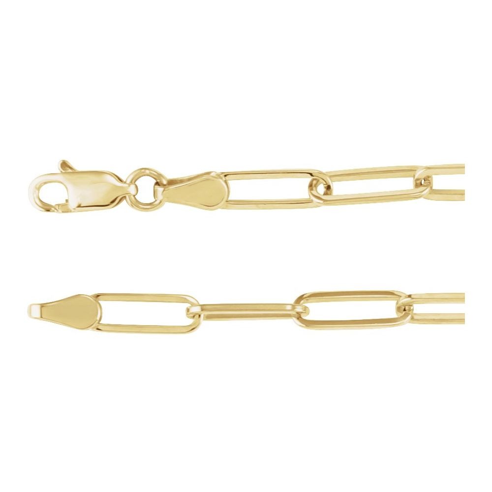 18K yellow gold-plated sterling silver paperclip bracelet clasp and link detail