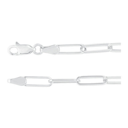 Sterling silver paperclip bracelet clasp and link detail
