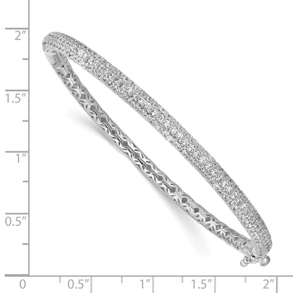 Sterling silver 175-stone pavé CZ hinged bangle measurement guide