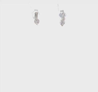 Petite sterling silver CZ drop-effect stud earrings video