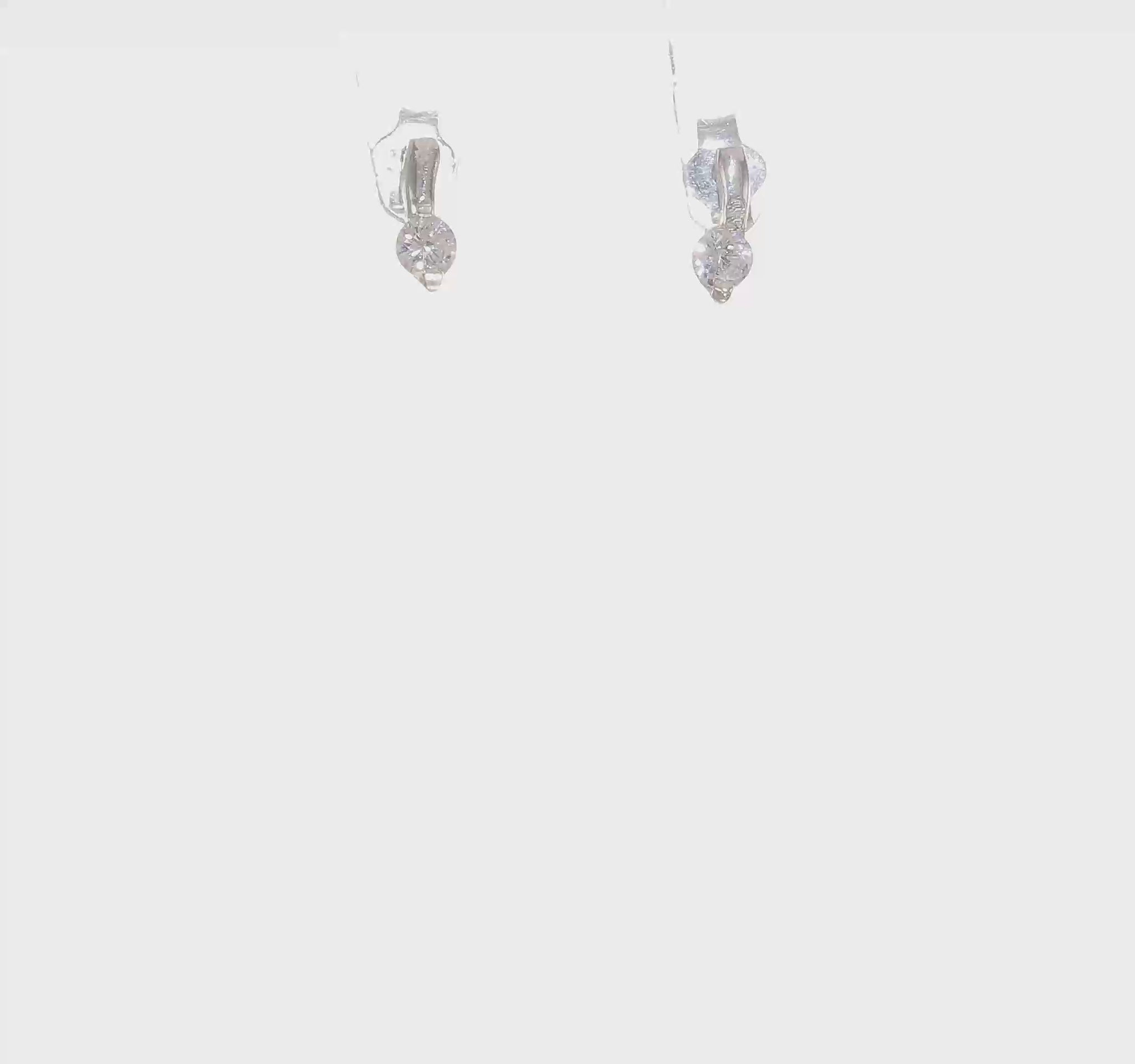 Petite sterling silver CZ drop-effect stud earrings video