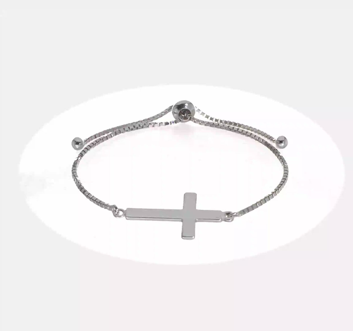 Sterling silver sideways cross bolo bracelet video