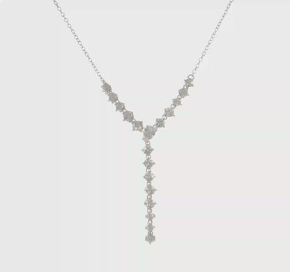 Sterling Silver Cubic Zirconia Y-Drop Necklace