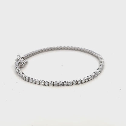 3 CTW white gold lab-grown diamond tennis bracelet video