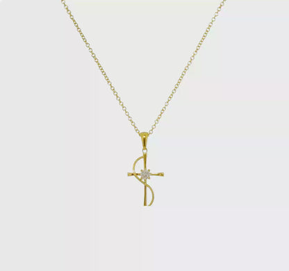Gold-Tone IP-Plated Stainless Steel Faith Cross Necklace