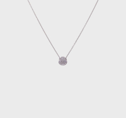 Bezel-Set Cubic Zirconia Pendant Necklace in Sterling Silver