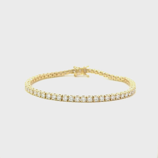 7 CTW yellow gold lab-grown diamond tennis bracelet video