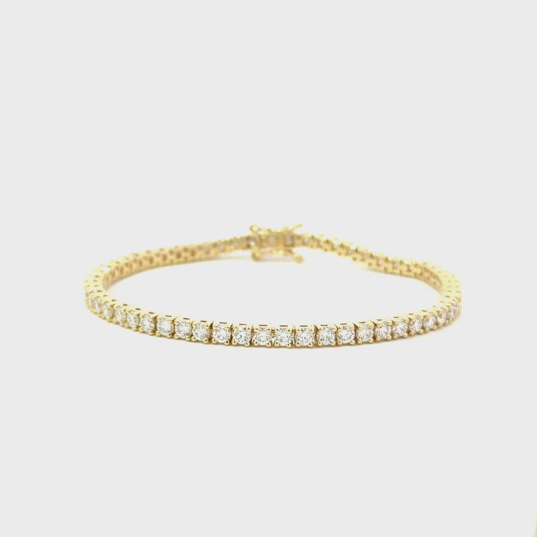 7 CTW yellow gold lab-grown diamond tennis bracelet video