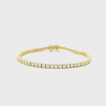 7 CTW yellow gold lab-grown diamond tennis bracelet video