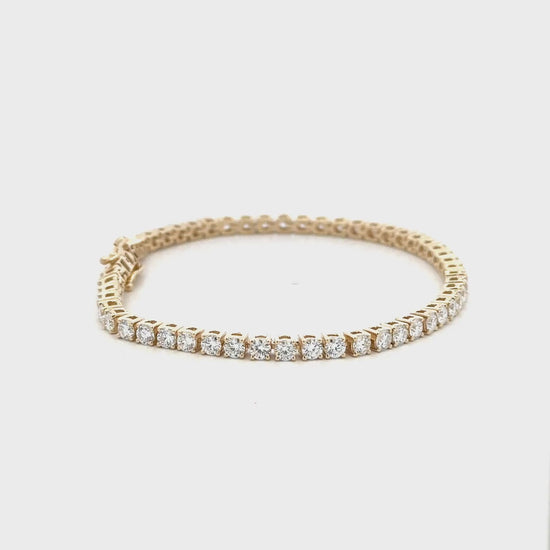 5 CTW yellow gold lab-grown diamond tennis bracelet video