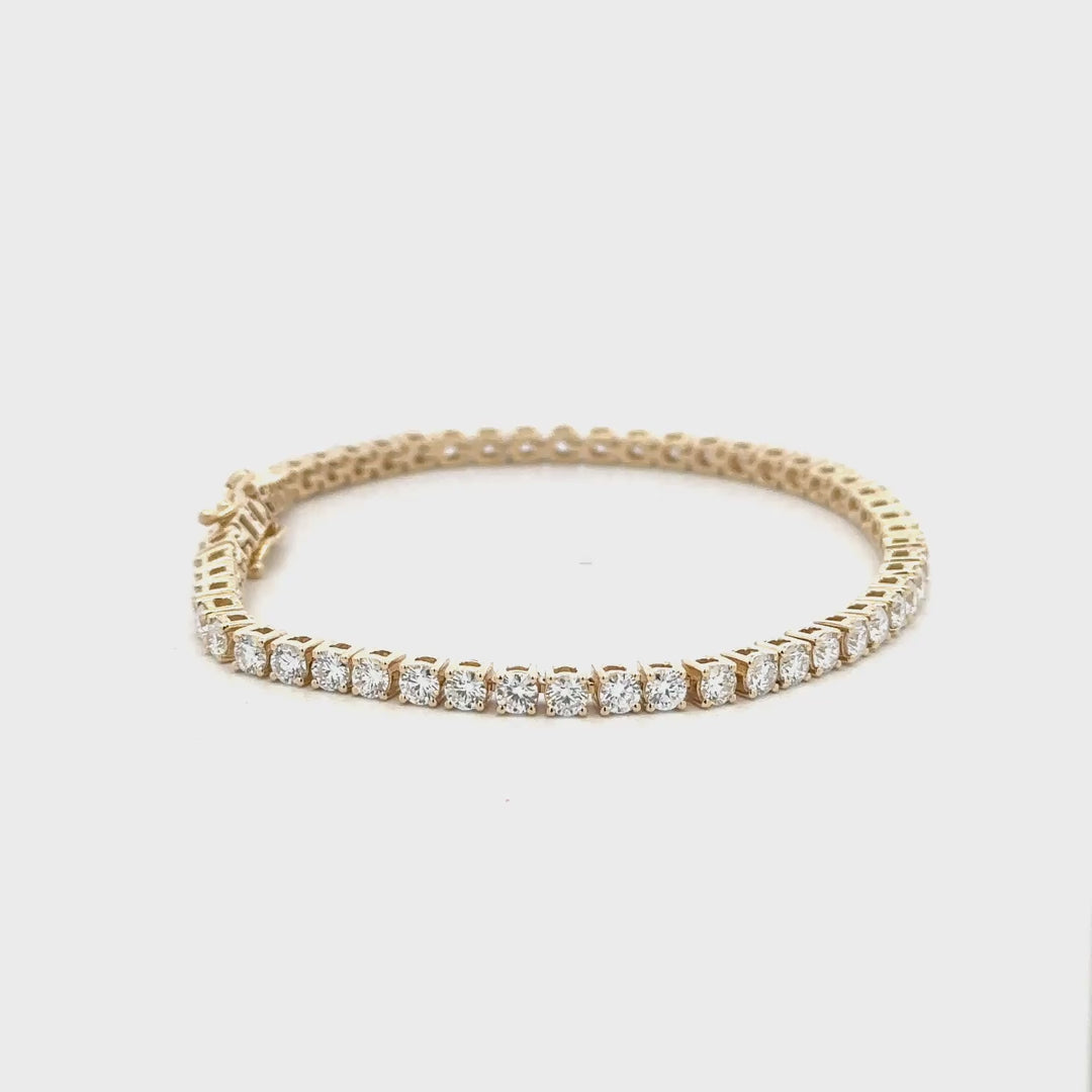5 CTW yellow gold lab-grown diamond tennis bracelet video