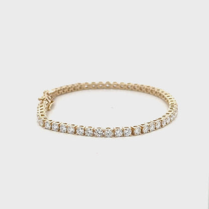 5 CTW yellow gold lab-grown diamond tennis bracelet video