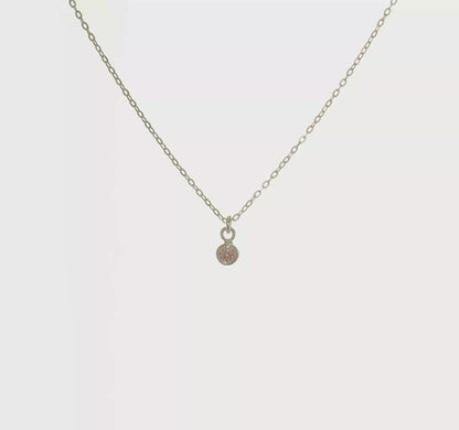 Children's Sterling Silver Pink Cubic Zirconia Necklace and Earring Set