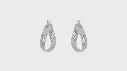 Italian sterling silver sculpted twist hoop earrings video